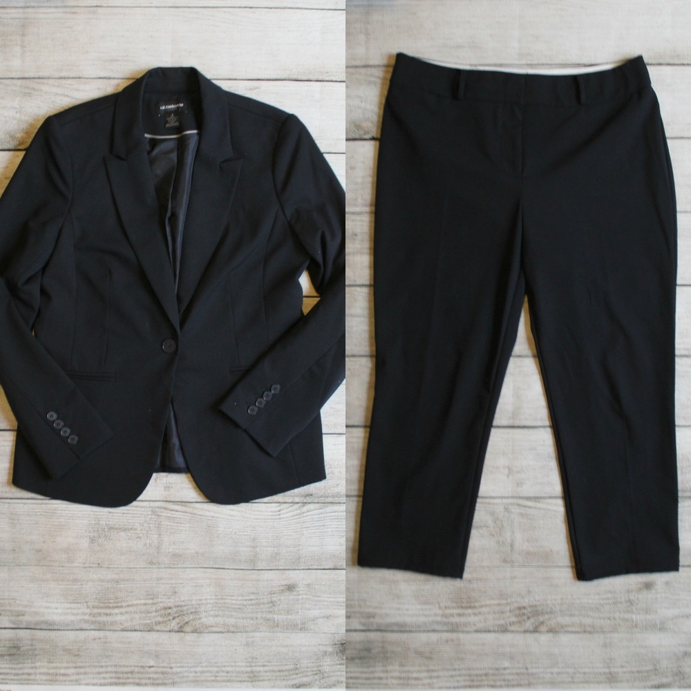 Liz Claiborne Career Skinny Pantsuit Modern Navy 4